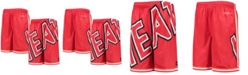 Mitchell & Ness Big Boys Red Miami Heat Hardwood Classics Throwback Big Face Mesh Shorts
